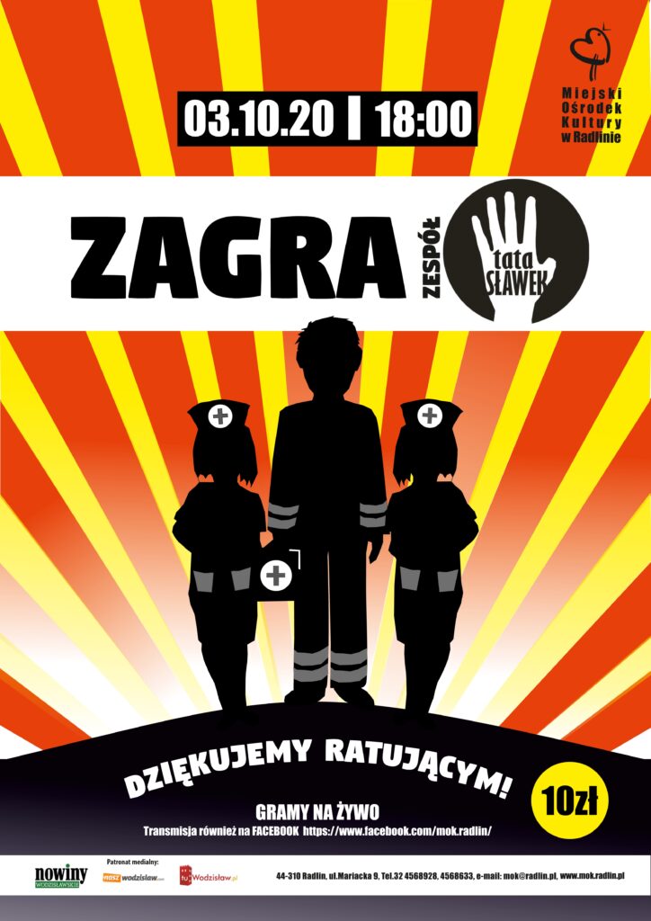 Plakat zapraszający na koncert zespołu Tata Sławek