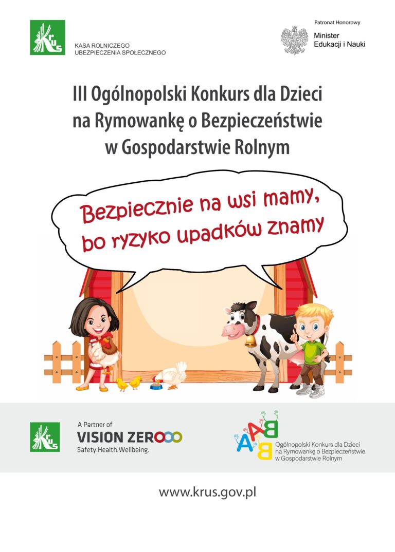 III Edycja Ogólnopolskiego Konkursu na Rymowankę o Bezpieczeństwie w Gospodarstwie Rolnym